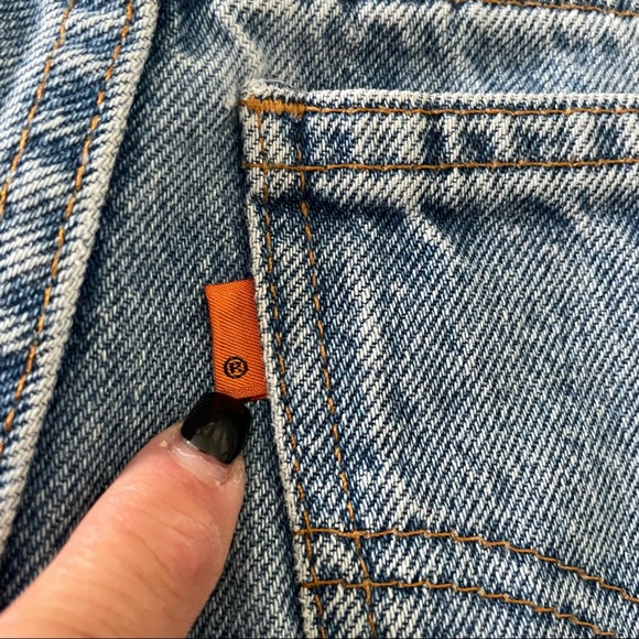 RARE Levi’s 505 crop high rise orange tab jeans size 24 - 25 - Picture 9 of 11